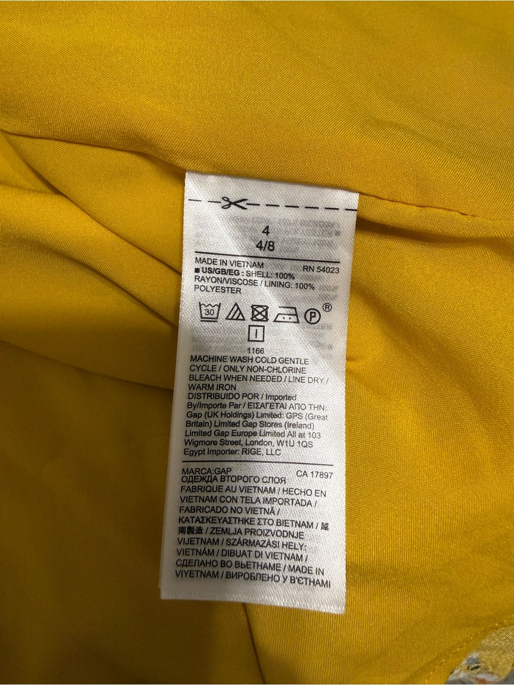 GAP Yellow Floral Midi Skirt with Buttons Size 4 - Picture 7 of 7